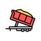 sand transportation trailer color icon vector illustration