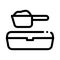 Sand Tray and Scoop Icon Vector Outline Illustration