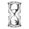Sand watch glass engraving vector illustration