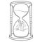 Sand watch glass with man coloring vector