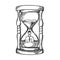 Sand watch glass with man engraving vector