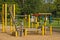 Sand and water playground in park