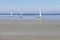 Sand yachting on the beach of Pentrez in finistere