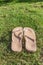 Sandal on green grass