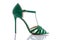 Sandals green color on the heel