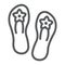 Sandals line icon, footwear and shoes, flip flops sign, vector graphics, a linear pattern on a white background.