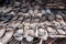 Sandals made of old tires on a local Maasai market in Arusha region, Mto wa Mbu, Tanzania, Africa