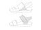 Sandals shoes sketch outline sample