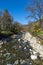 Sandanska Bistritsa River passing through town of Sandanski, Bulgaria