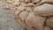 Sandbag Wall dolly shot Close Up