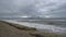 Sandbags on the beach. Storm