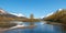 Sandbar and shore at Moose Flats Wetland and Portage Creek in Turnagain Arm near Anchorage Alaska USA