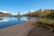 Sandbar and shore at Moose Flats Wetland and Portage Creek in Turnagain Arm near Anchorage Alaska USA