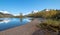 Sandbar and shore at Moose Flats Wetland and Portage Creek in Turnagain Arm near Anchorage Alaska USA