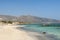 Sandbeach with people Elafonisi Crete