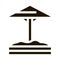 sandbox with protective umbrella icon Vector Glyph Illustration