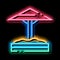 sandbox with protective umbrella neon glow icon illustration