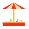 Sandbox with roof vector icon flat isolated