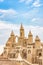 Sandcastle during a sunny day with blue sky background. Concept for summer, vacation and fun