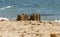 Sandcastles on the beach,vacation concept