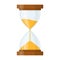 Sandglass icon isolated on white background. Time hourglass in flat style. Sandclock.