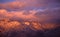 Sandia Peak in Clouds at Sunset