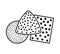 Sandpaper line icon. Black & white illustration of sanding abrasive paper. Glasspaper sheet, disc & triangle pad with grit texture