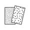 Sandpaper line icon. Black & white illustration of sanding abrasive paper. Glasspaper sheet with grit texture. Isolated object