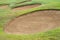 sandpit bunker golf course backgrounds, The sandpit on the golf course fairway is used as a hurdle for athletes to compete