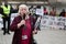 Sandra White Scottish politician visited and spoke 15th January 2019 in Edinburgh over 200 people organized a protest in f