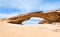 Sandstone Bridge rock in Wadi Rum desert