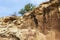 Sandstone cliff in Sego Canyon, Utah on a sunny day in springtime