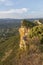 Sandstone cliffs and green forest of Cap Canaille, Falaises Soubeyranes, Southern France