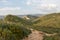 Sandstone cliffs and green forest of Cap Canaille, Falaises Soubeyranes, Southern France