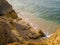 Sandstone coastline with sandy beaches at Gale