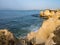 Sandstone coastline with sandy beaches at Gale