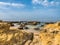 Sandstone coastline with sandy beaches at Gale