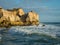 Sandstone coastline with sandy beaches at Gale