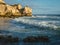 Sandstone coastline with sandy beaches at Gale