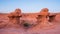 Sandstone desert formations in Goblin Valley State Park Utah