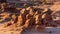 Sandstone desert formations in Goblin Valley State Park Utah