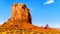 The sandstone formation of Cly Butte in the desert landscape of Monument Valley Navajo Tribal Park