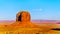 The sandstone formations of Merrick Butte in the desert landscape of Monument Valley