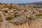 Sandstone hoodoos field in Writing on stone provincial park, alberta, canada
