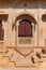 Sandstone made beautiful balcony,jharokha, stone window and exterior of Rani Mahal or Rani Ka Mahal, inside Jaisalmer fort.
