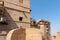 Sandstone made walls and exterior architecture of Rani Mahal or Rani Ka Mahal,inside Jaisalmer fort, Rajasthan, India. UNESCO