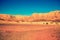 Sandstone mountains in the desert. Mountain desert landscape