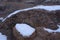 Sandstone Redrock with Lichen Patterns and Snow Patches