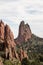 Sandstone rock formations in the Garden of the Gods national landmark in Colorado Springs Colorado USA