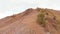 Sandstone rock ledges. Sharp edges of stones